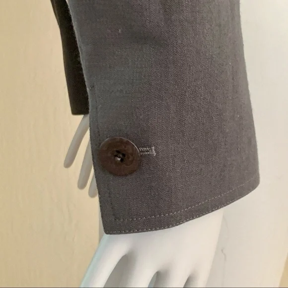 GIORGIO ARMANI Le Collezioni Wool Stretch 5 Button Blazer Jacket Grey Career 10 - Picture 10 of 15